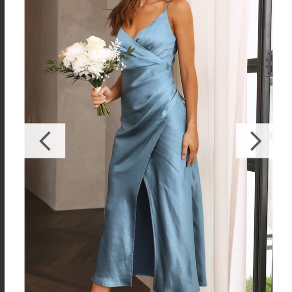 Wedding Guest Dress - Billy J Boutique - Elsa Midi Dress - Steel Blue Size 6 Wedding Guest Dress - Billy J Boutique - Elsa Midi Dress - Steel Blue Size 6